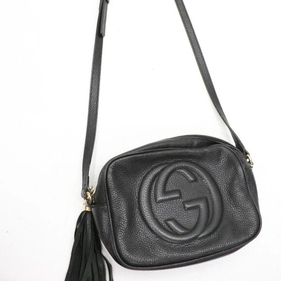 Gucci Pebbled Calfskin Small Soho Disco Bag - Black - Picture 2 of 16